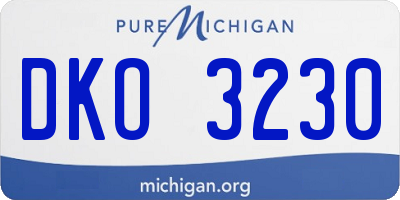MI license plate DKO3230
