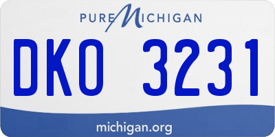 MI license plate DKO3231
