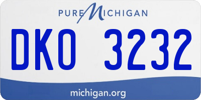 MI license plate DKO3232