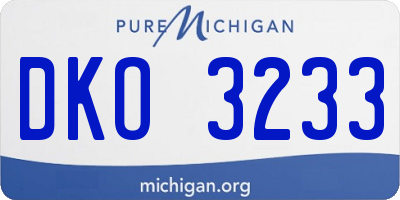 MI license plate DKO3233