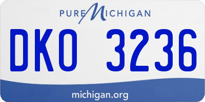 MI license plate DKO3236