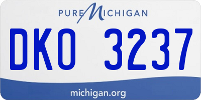 MI license plate DKO3237