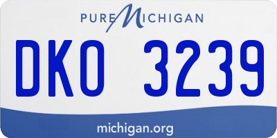 MI license plate DKO3239