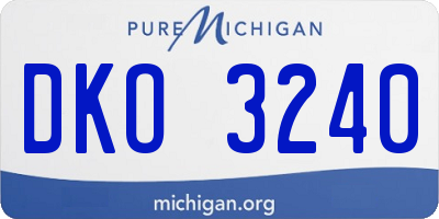 MI license plate DKO3240