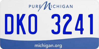 MI license plate DKO3241