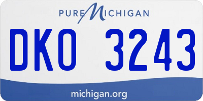 MI license plate DKO3243