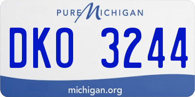 MI license plate DKO3244