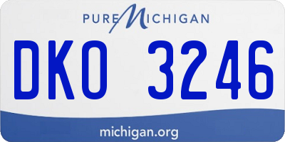 MI license plate DKO3246