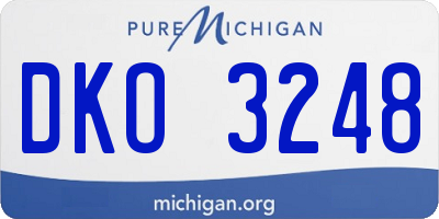MI license plate DKO3248
