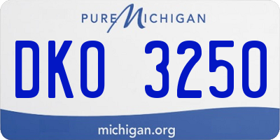 MI license plate DKO3250