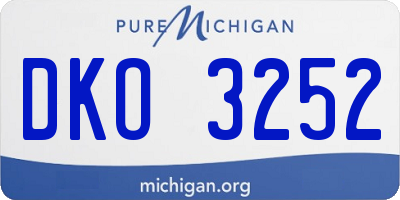 MI license plate DKO3252