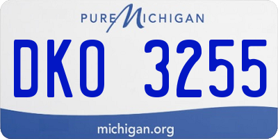 MI license plate DKO3255