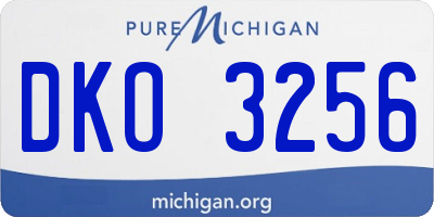 MI license plate DKO3256