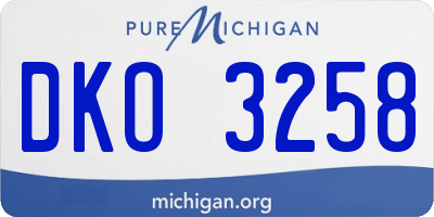MI license plate DKO3258