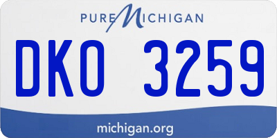 MI license plate DKO3259