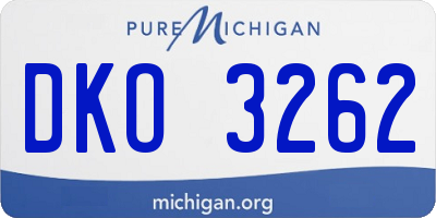 MI license plate DKO3262