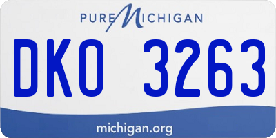 MI license plate DKO3263