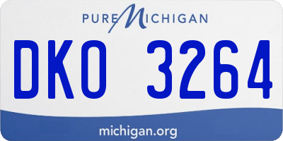 MI license plate DKO3264