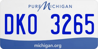 MI license plate DKO3265