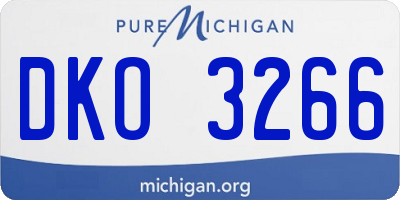 MI license plate DKO3266