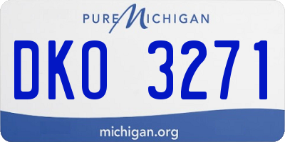 MI license plate DKO3271