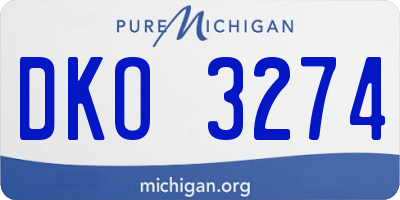 MI license plate DKO3274
