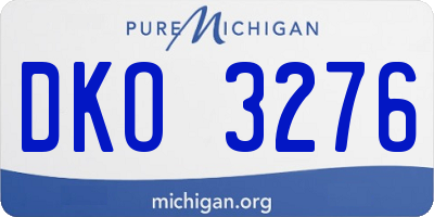 MI license plate DKO3276