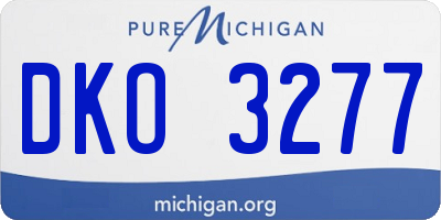 MI license plate DKO3277