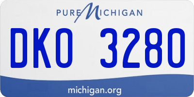 MI license plate DKO3280