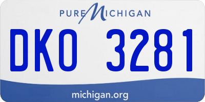 MI license plate DKO3281