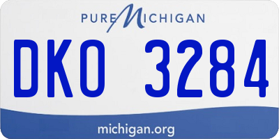 MI license plate DKO3284