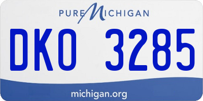 MI license plate DKO3285