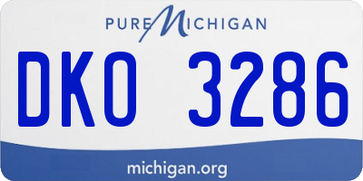 MI license plate DKO3286