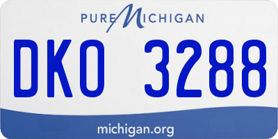 MI license plate DKO3288