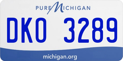 MI license plate DKO3289