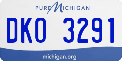 MI license plate DKO3291