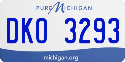MI license plate DKO3293