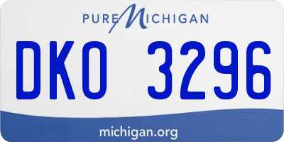 MI license plate DKO3296