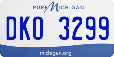 MI license plate DKO3299