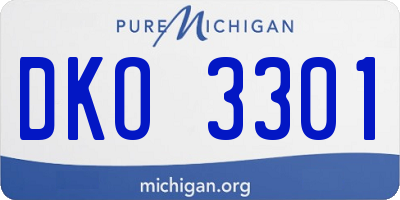 MI license plate DKO3301