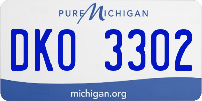 MI license plate DKO3302