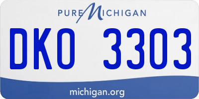 MI license plate DKO3303