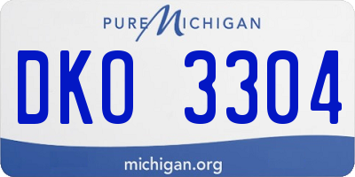 MI license plate DKO3304