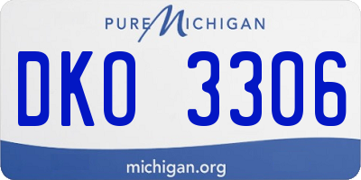 MI license plate DKO3306