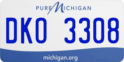 MI license plate DKO3308
