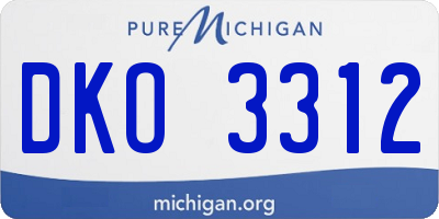 MI license plate DKO3312