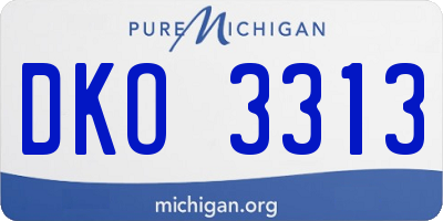 MI license plate DKO3313