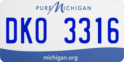 MI license plate DKO3316