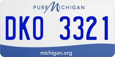 MI license plate DKO3321