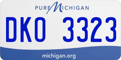 MI license plate DKO3323